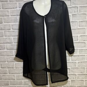 Black Sheer Swim Cover-Up (no size printed- see measurements)